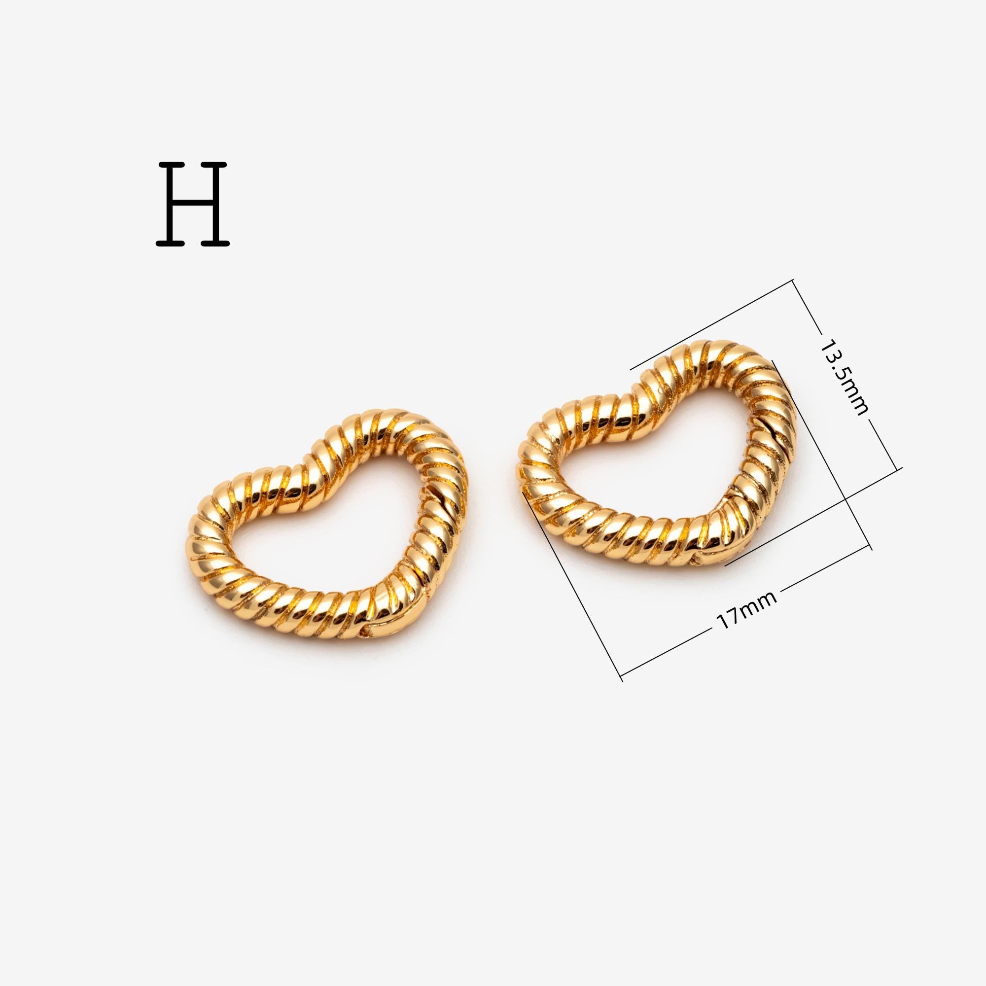 4pcs Gold Necklace Clasp, Oval Spring Gate Ring , Oval Gate Ring, Gold plated Brass Basic Supplies (GB-1831)